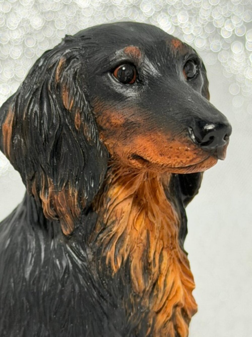 BORDER FINE ARTS DOGS AND PUPS FIGURE 112725 LONGHAIR DACHSHUND ENESCO 2004